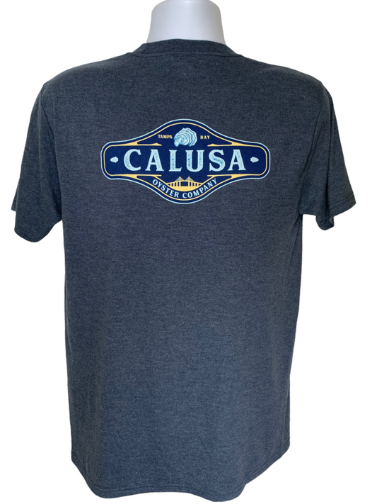 Calusa "Logo" Short Sleeve Shirt - Navy Heather