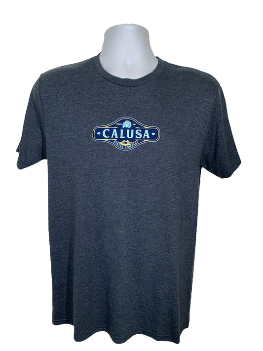 Calusa "Logo" Short Sleeve Shirt - Navy Heather